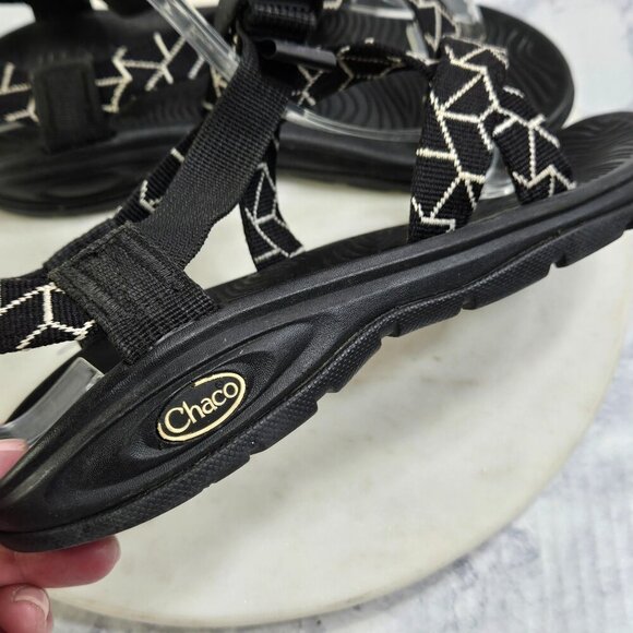 Chaco Z/Volv Sandals Women 7 Penrose Black Geometric Hiking Adjustable Gorpcore - Picture 5 of 9